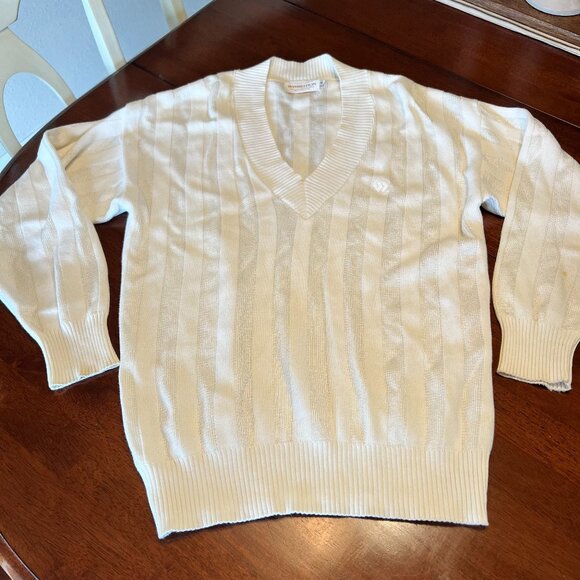 Vintage Wimbledon Brand Tennis Knit Sweater Cotton/Rayon Men's Medium Preppy - Picture 1 of 11